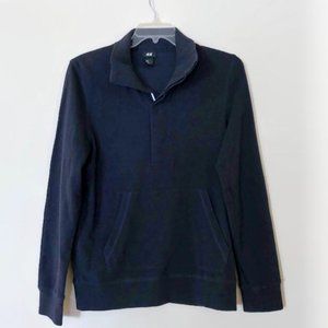 Navy blue sweater, pullover with pockets